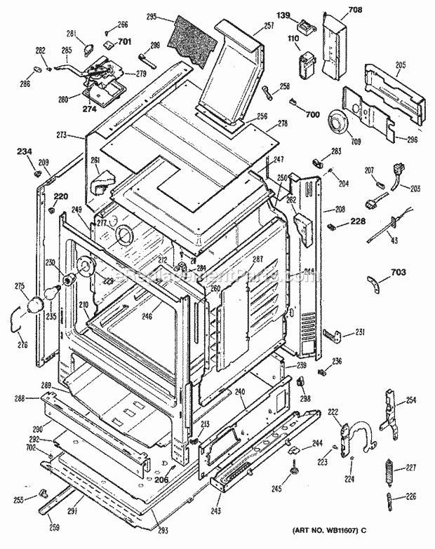 GE JGBP35AEV1AA Gas Range Page B Diagram