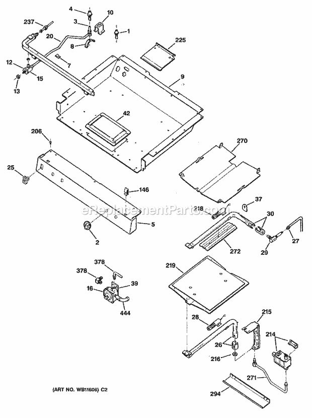 GE JGBP35AEV1AA Gas Range Page C Diagram