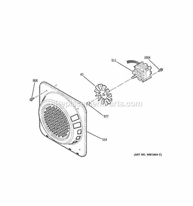 GE JGS968KEK2CC Gas Range Convection Fan Diagram