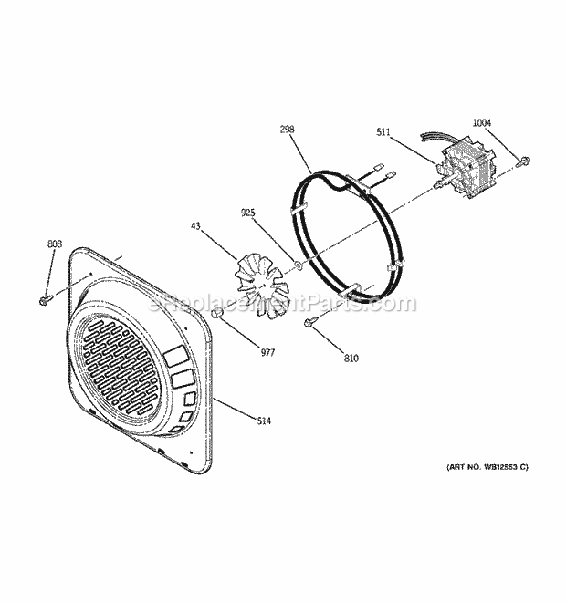 GE JK955CF1CC Electric Range Convection Fan Diagram