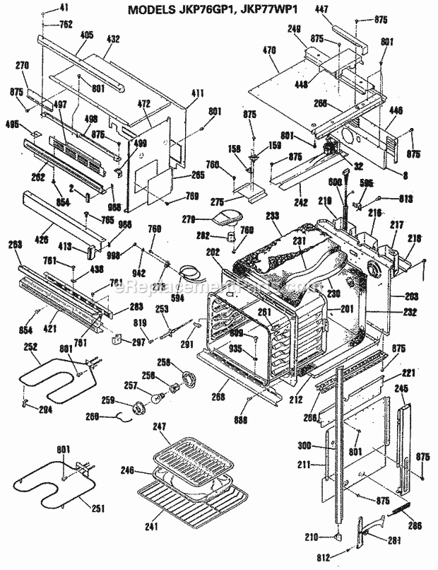 GE JKP77WP1 Electric Range Page C Diagram