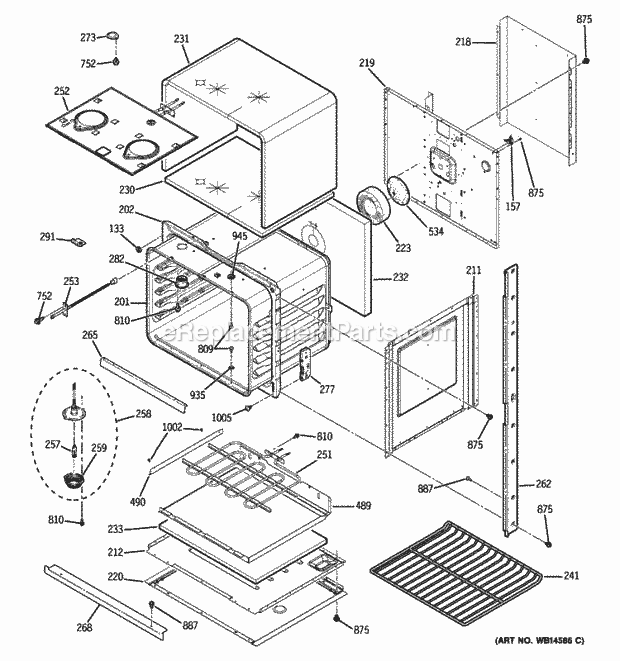 GE JTP55DP1CC Lower Oven Diagram