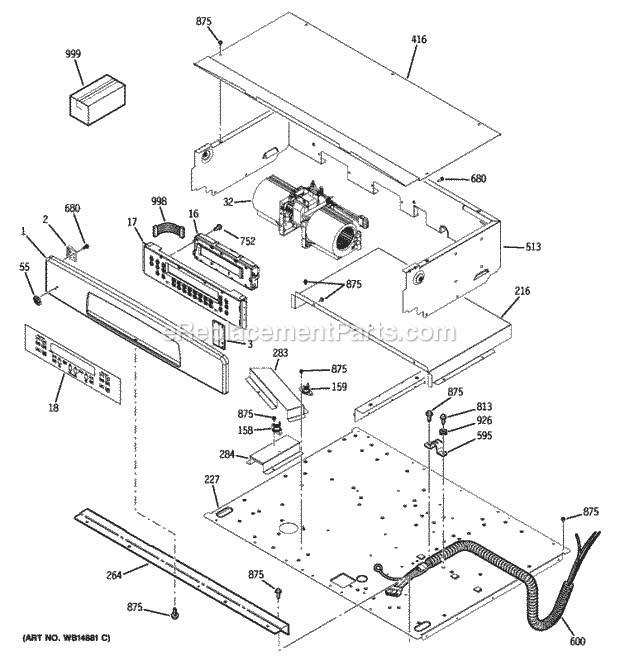 GE JTP55DP2WW Control Panel Diagram