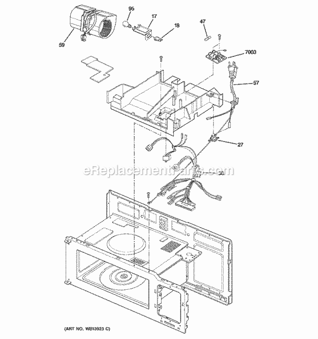 GE JVM1540SM2SS Microwave Interior Parts (2) Diagram