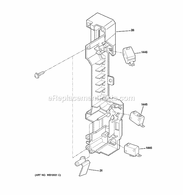 GE JVM1540SM2SS Microwave Latch Board Parts Diagram