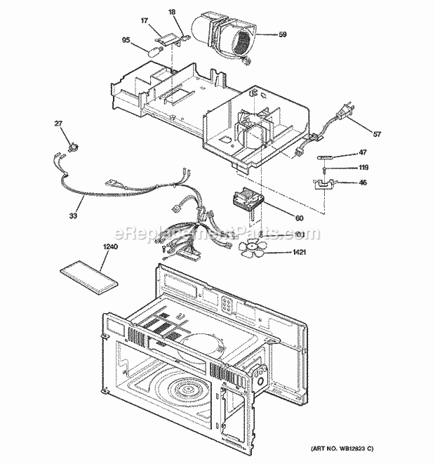 GE JVM1640CH001 Counter Top Microwave Interior Parts (2) Diagram