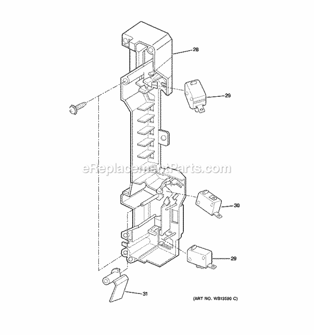 GE JVM1790SK01 Counter Top Microwave Interior Parts 2 Diagram