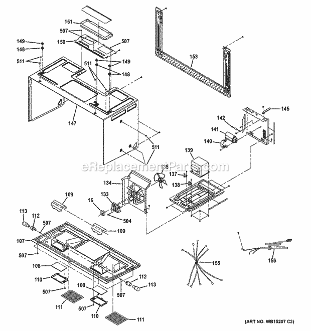 GE JVM3160RF1SS Interior Parts Diagram