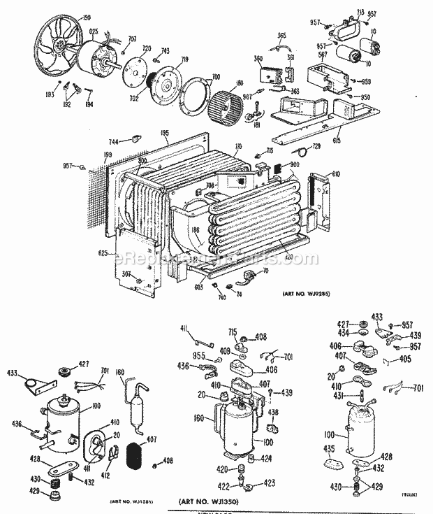 GE KQ806FS4A Room Air Conditioner Page B Diagram