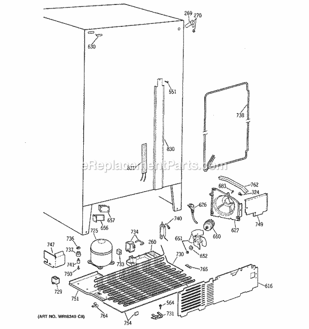 GE MSK22GAXBAD Refrigerator Unit Parts Diagram