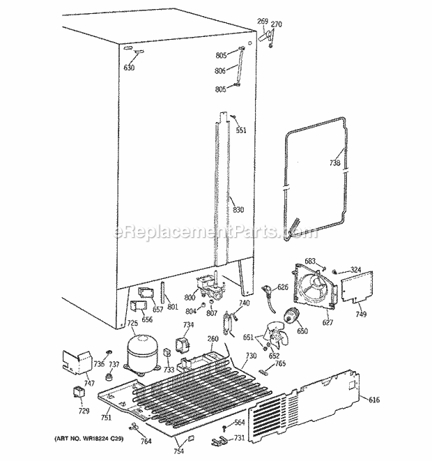 GE MSK22GRZAAD Refrigerator Unit Parts Diagram