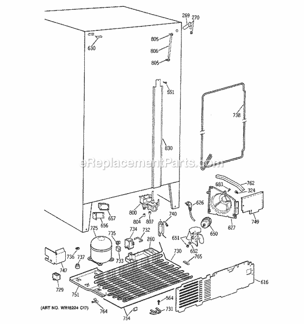 GE MST24GRXAWW Refrigerator Unit Parts Diagram