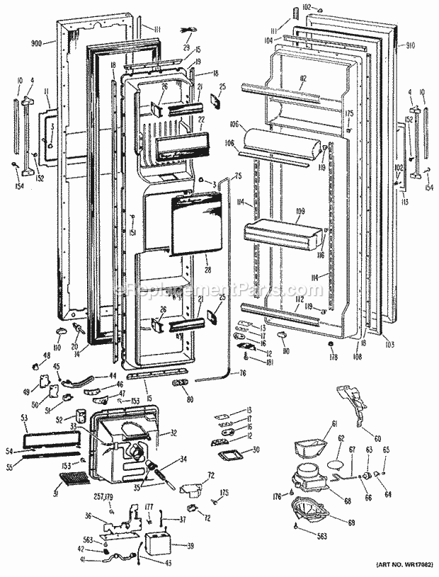 GE MSX22DLL Refrigerator Section Diagram