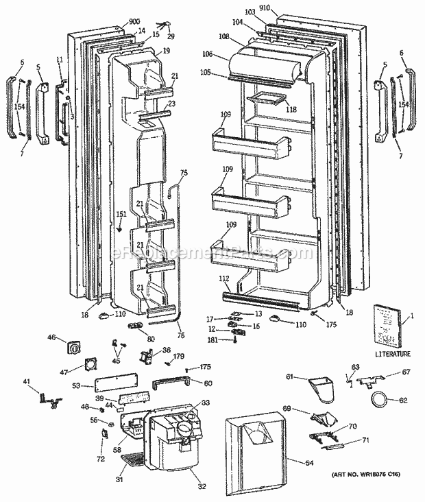 GE MSX24KWSMAD Refrigerator Section Diagram