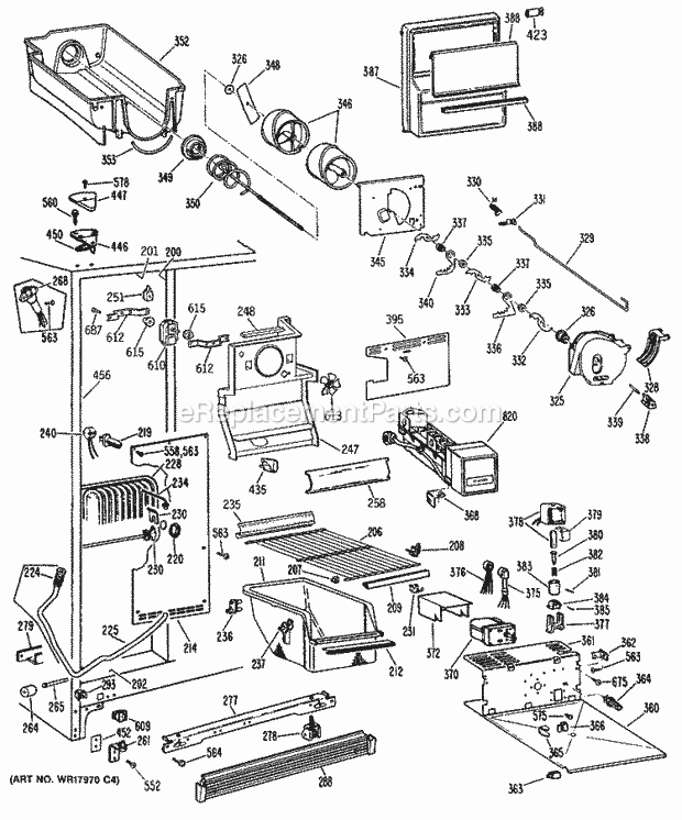 GE MSX27DRBAD Refrigerator Section Diagram