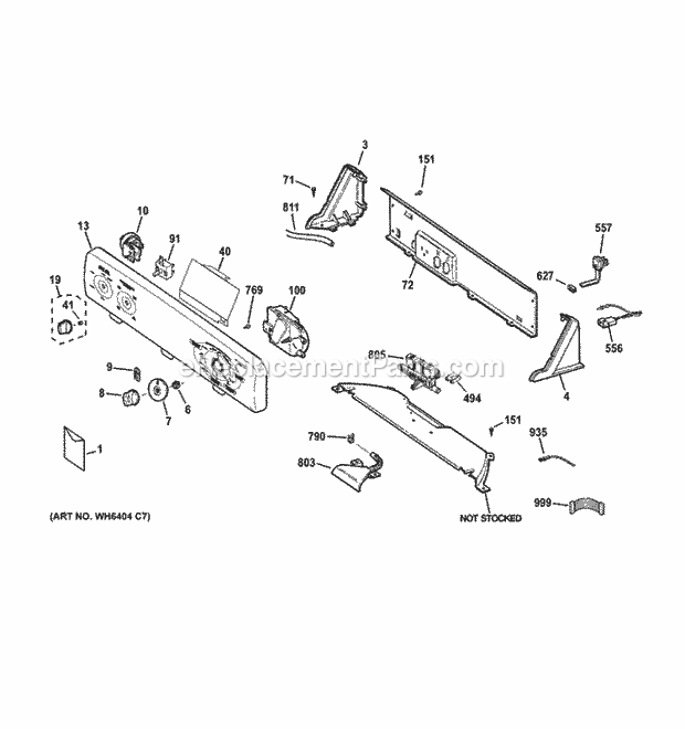 GE MTAP1100F0WW Controls & Backsplash Diagram