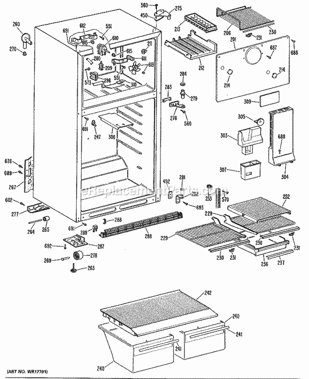 GE MTX14EMDRWH Refrigerator Page C Diagram