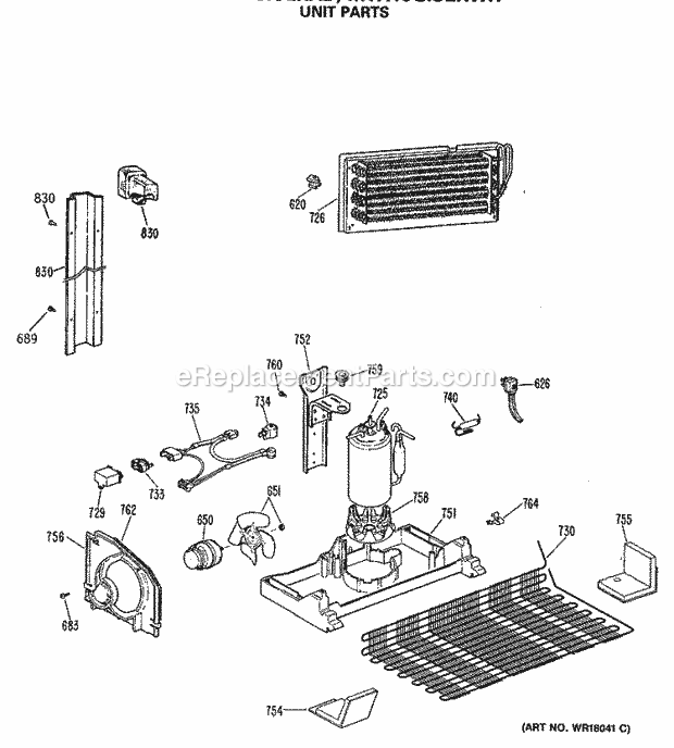 GE MTX18GASERWW Refrigerator Unit Parts Diagram