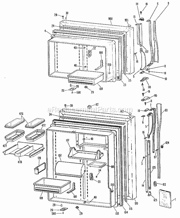 GE MTX22GMTRWH Refrigerator Page C Diagram