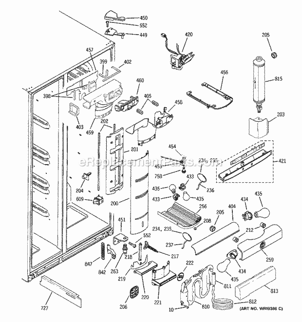 GE PCG21SIMHFBS Refrigerator Fresh Food Section Diagram