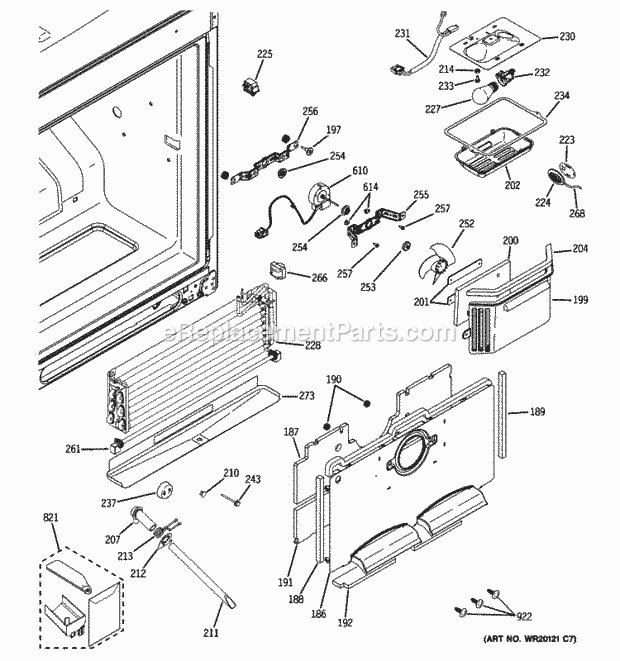 GE PDCE1NBWBDBB Freezer Section Diagram