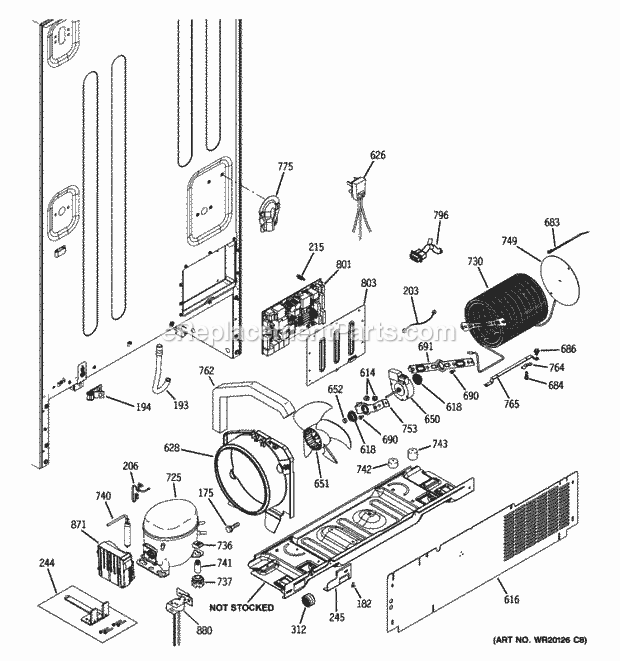 GE PDCE1NBWBDBB Machine Compartment Diagram