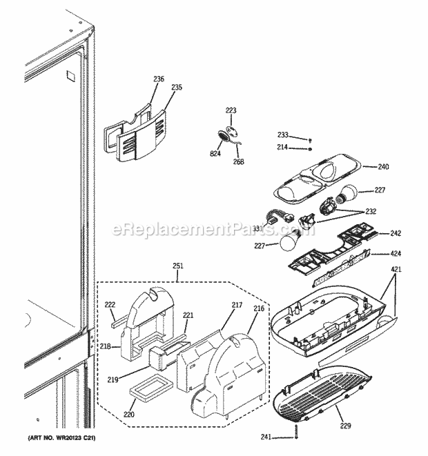 GE PDCE1NBZADSS Fresh Food Section Diagram