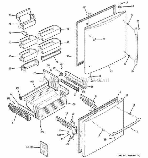 GE PDCE1NBZHDSS Doors Diagram