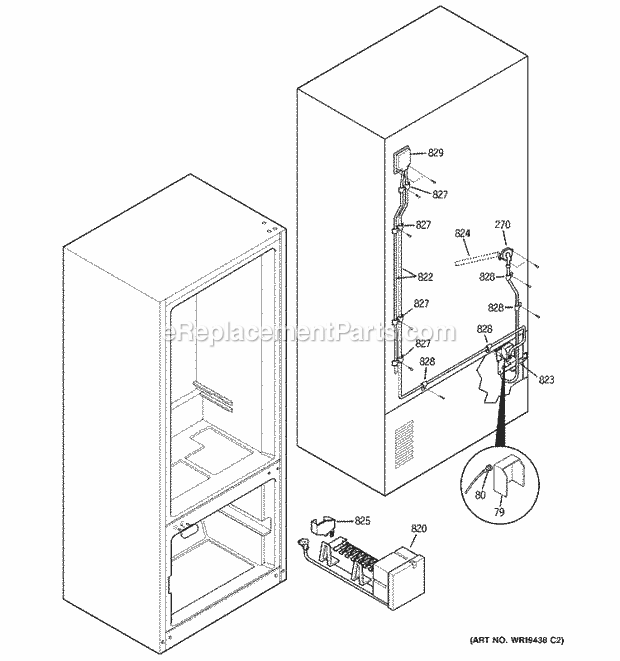 GE PDS20MCPABB Refrigerator Water System Diagram