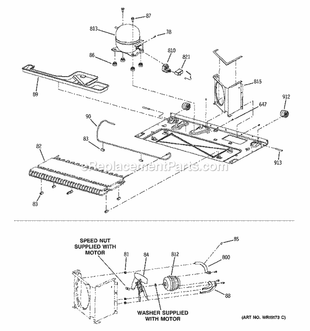 GE PDS22SBNBS Mfg Number Ppds22sbns0, Ref - Bottom Mounts Unit Parts Diagram