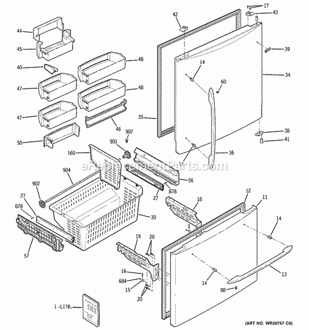 GE PDSE5NBZHDSS Doors Diagram