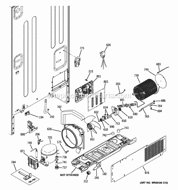 GE PFCF1NFXCWW Machine Compartment Diagram