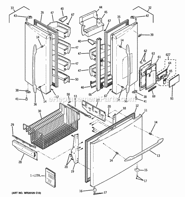 GE PFCS1NJXASS Doors Diagram