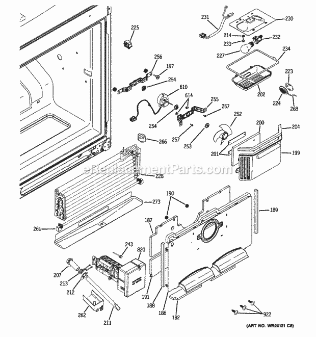 GE PFIC1NFWBWV Freezer Section Diagram