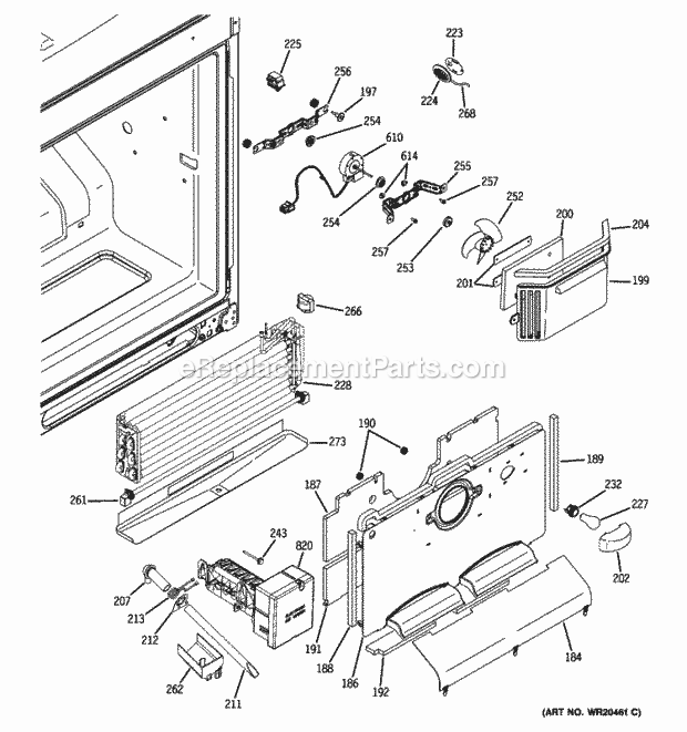 GE PFIC1NFWCWV Freezer Section Diagram