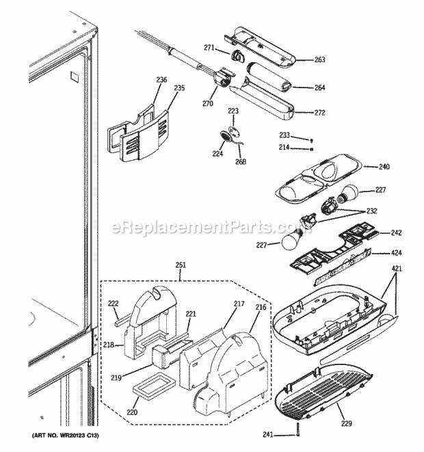 GE PFIC1NFWCWV Fresh Food Section Diagram