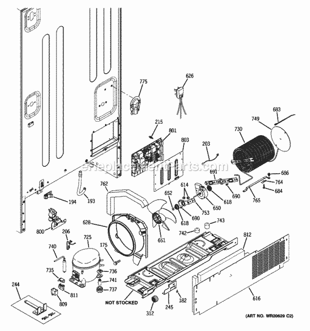 GE PFIC1NFYAWV Machine Compartment Diagram