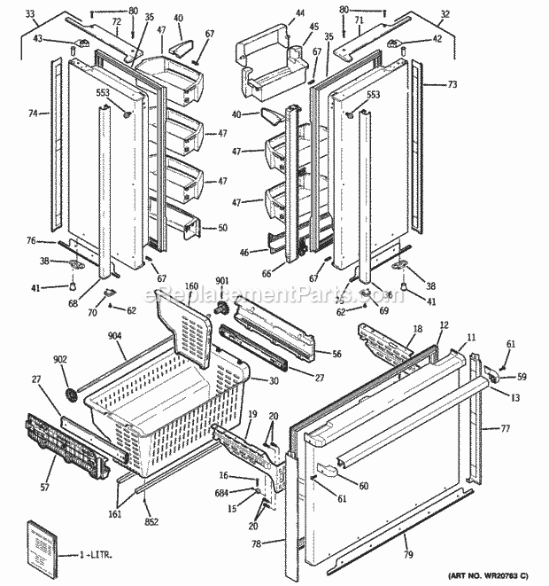 GE PFIC1NFZAWV Doors Diagram