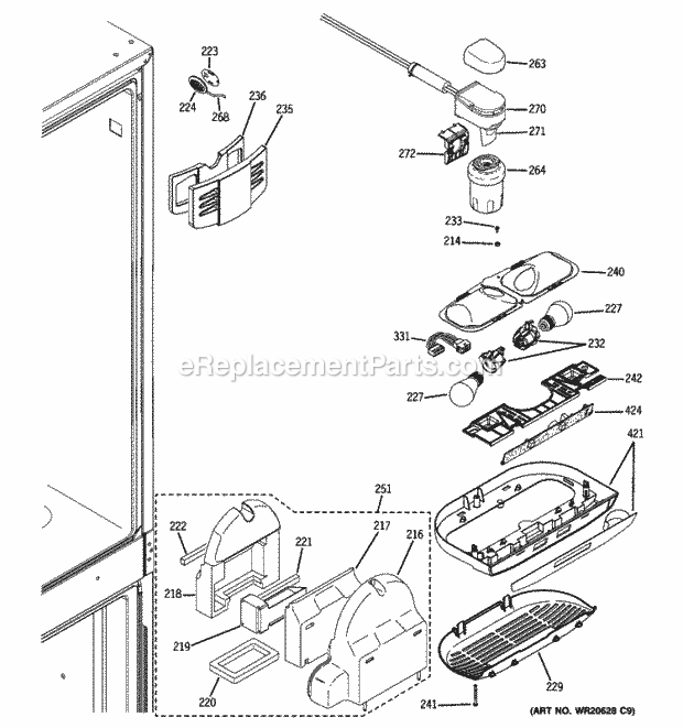 GE PFIC1NFZAWV Fresh Food Section Diagram