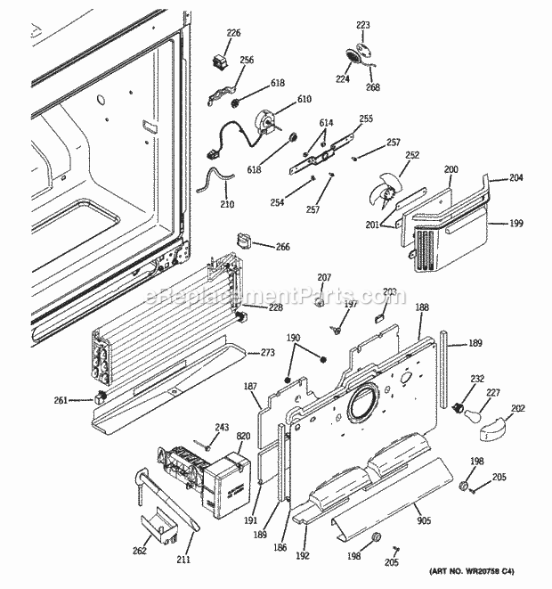 GE PFIC1NFZBWV Freezer Section Diagram