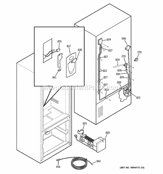 GE PFS22MISBWW Refrigerator Water System Diagram