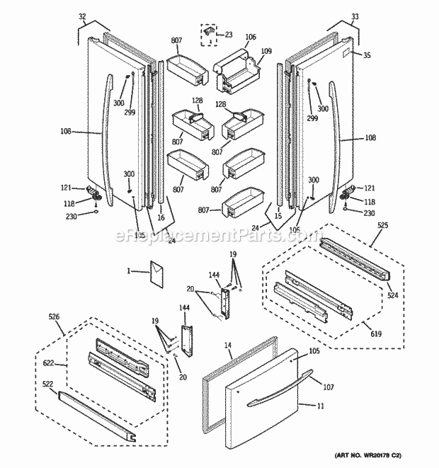 GE PFS22MIWBWW Doors Diagram