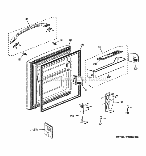 GE PFSS6PKXGSS Freezer Door Diagram