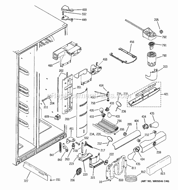GE PSC23NSTDSS Refrigerator Fresh Food Section Diagram