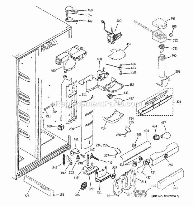 GE PSC23NSWCSS Refrigerator W Series Fresh Food Section Diagram