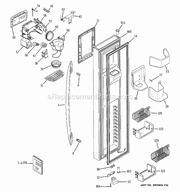 GE PSC23SGRCSS Refrigerator Freezer Door Diagram