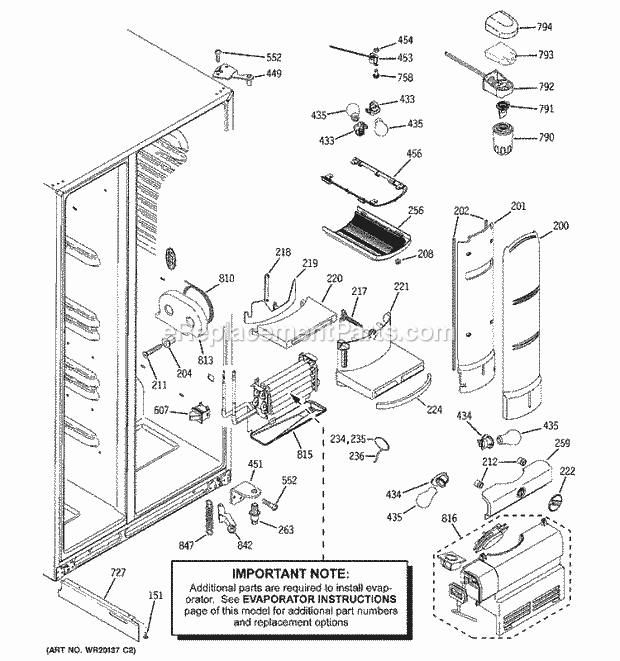 GE PSC25PSWASS Refrigerator W Series Fresh Food Section Diagram