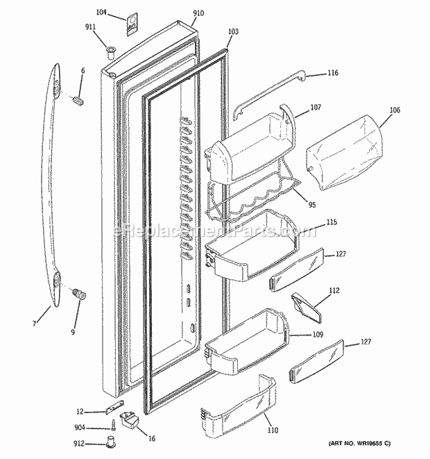 GE PSCS5RGXCFSS Fresh Food Door Diagram