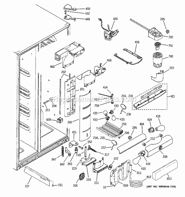 GE PSE29NHTCCSS Refrigerator Fresh Food Section Diagram