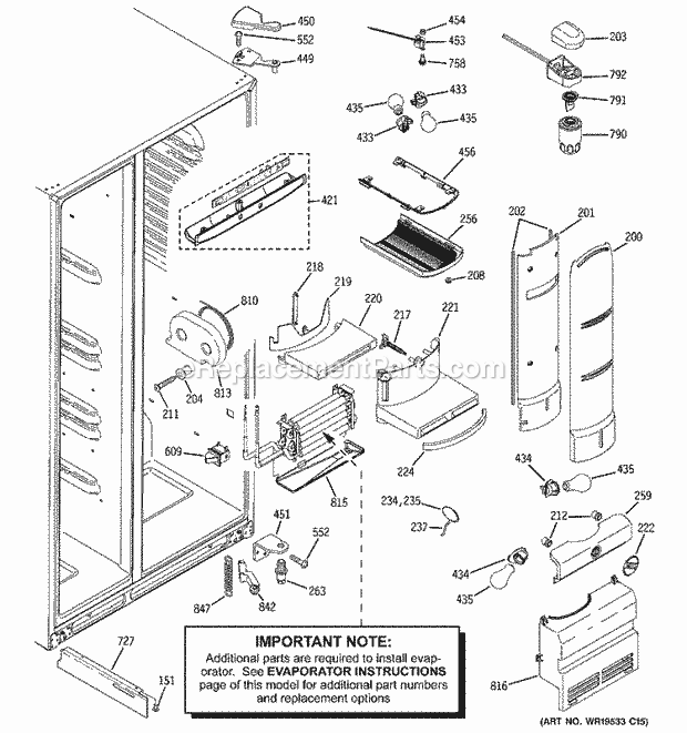 GE PSF26PGSCWS Refrigerator Fresh Food Section Diagram